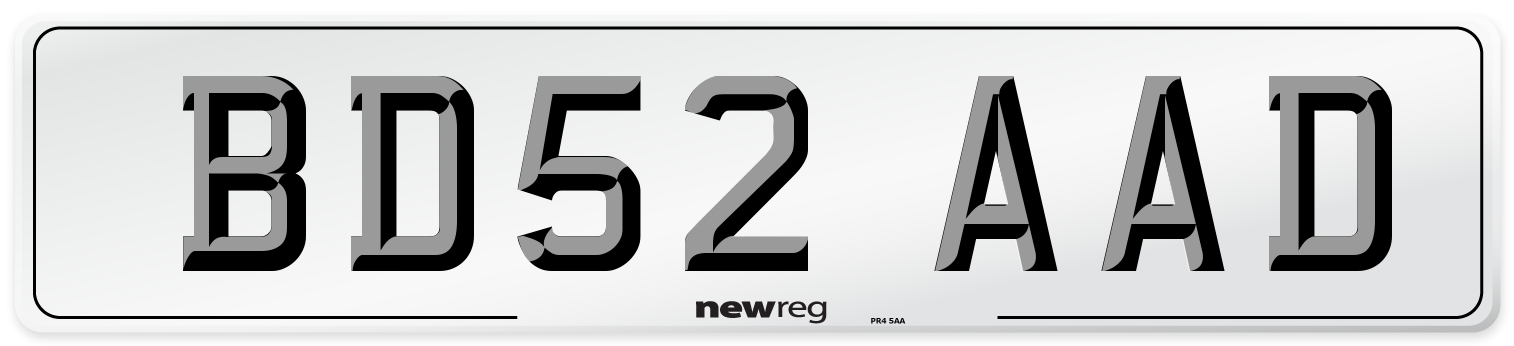 BD52 AAD Number Plate from New Reg